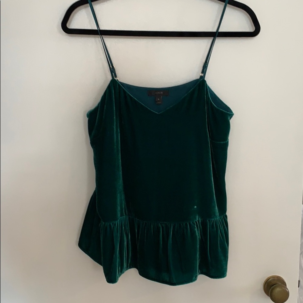 J.Crew Green Velvet Cami